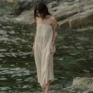 Beaton Linen Boat Dress Off-White size Small